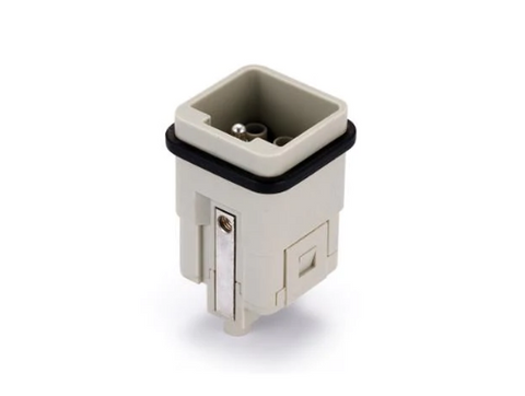 HQ-007/0-MC - 7-Pin + Earth Male Crimp Connector, 10A/400V, Size 3A